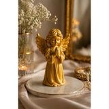 Arvella Studio Dekoratif Melek Biblo – 8 cm Minimal Şık Tasarım | Beyaz Modern Ev & Ofis Dekoru - Angel Baby Gold - Altın