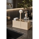 Arvella Studio Mutfak Düzenleyici Organizer | Bulaşık Süngeri, Sıvı Sabunluk ve Fırçalık Düzenleyici Modern Tezgah Üstü Organizer