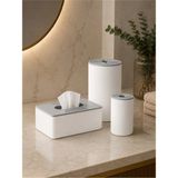 Arvella Studio Premium Banyo Seti 3’lü Organizer Takımı | Mendil Kutusu & Pamukluk Seti | Modern Dekoratif Banyo Aksesuarı - TRIA01 Gri