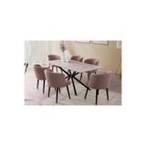 ARVEN MASA, AREL SANDALYE, GRİ TAŞ, 180X90 MTK2593-GRİ-SYH