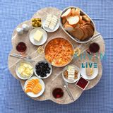 Arvenlive Sütlü Kahve Mermer Desenli Ahşap Katlanabilir Papatya Yer Sofrası