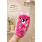 Arvin Bebek ve Çocuklar İçin Peluş Duş Kesesi Ayıcık Desenli Banyo Kesesi Banyo Lifi Süngeri Hassas Ciltler İçin