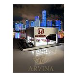 Arvina Atelier Honda LED’li Büyük Showroom | Koleksiyon Garajı | Parlak Logo | 1:64 Ölçek (Araçlar Dahil Değil)