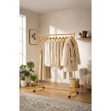 Arvion Home Modern Lüks Desenli Metal Tekerlekli Konfeksiyon Askılığı ve Dayanıklı Taşınabilir Raflı Stand - Gold