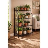 Arvion Home Modern Siyah 4 Katlı Metal Çiçeklik Standı: Çok Amaçlı Mutfak,kitaplık&dekoratif Lüks Stand