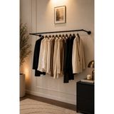 Arvion Home Modern Siyah Metal Duvara Monte 100 Cm Askılık Elbise Askılığı Konfeksiyon Askılığı Duvar Askısı Kıyafet Askılığı