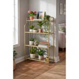 ARVİONHOME Modern Gold 4 Katlı Metal Çiçeklik Standı: Çok Amaçlı Mutfak,Kitaplık&Dekoratif Lüks Stand