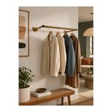 ARVİONHOME Modern Gold Metal Duvara Monte 50 cm Askılık Elbise Askılığı Konfeksiyon Askılığı Duvar Askısı Kıyafet Askılığı