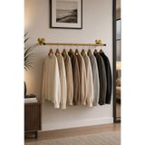 ARVİONHOME Modern Gold Metal Duvara Monte 70 Cm Askılık Elbise Askılığı Konfeksiyon Askılığı Duvar Askısı Kıyafet Askılığı