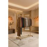 ARVİONHOME Modern Lüks Gold Desenli Metal Tekerlekli Konfeksiyon Askılığı ve Dayanıklı Taşınabilir Raflı Stand