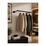 ARVİONHOME Modern Siyah Metal Duvara Monte 50 cm Askılık Elbise Askılığı Konfeksiyon Askılığı Duvar Askısı Kıyafet Askılığı