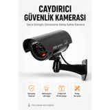 Arvital Caydırıcı Maket Güvenlik Kamerası Kırmızı LED Işıklı 2 AA Pilli Gerçekçi Görünümlü Maket Kamera