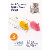 Arvital Kedi Oyun ve Eğitim Faresi 2’li Set (2 Adet) | Yumuşak Peluş Fare Oyuncağı