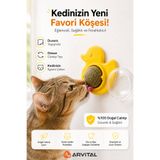 Arvital Ördek Tasarımlı Duvara Yapışan Kedi Nanesi Topu Döner Catnip Yalama Oyuncağı
