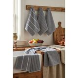 Arvonx %100 Pamuklu 6 Lı Mutfak Havlu Seti 30X45 cm Luna Naturel Antrasit - Gri - 30 x 45 cm