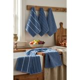 Arvonx %100 Pamuklu 6 Lı Mutfak Havlu Seti 30X45 cm Luna Naturel Lacivert - 30 x 45 cm