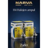 Arvonx 2'li Takım Narva 12V H4 43T 60W 55W Far Ampulu