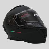 Arwic AR939 Motosiklet Kaskı, Mat Siyah, Full Face, ECE-R 22.06 Sertifikalı, Çift Vizörlü, İtalyan Bayrağı Tasarımlı (XL)