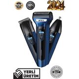 ARWX Yeni Nesil Premium 3'lü Set Saç Sakal Kesme Traş Makinesi Burun Kılı Alma Üst Kalite