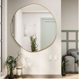 Arya 70 Cm Ayna Asimetrik Ayna, Dekoratif Ayna, Duvar Aynası Banyo Aynası Holl Aynası 70 X 70 Gold