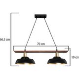 Arya Ikili Avize Siyah Gold - 2 - Siyah - Gold