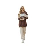 Arya Nisa Kids Bisiklet Yaka Tunik Pantolon Mevsimlik Alt Üst Takım Kahverengi 2XL