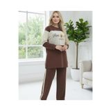 Arya Nisa Kids Bisiklet Yaka Tunik Pantolon Mevsimlik Alt Üst Takım Kahverengi M