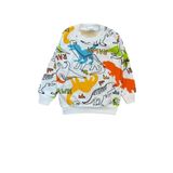 Arya Nisa Kids Erkek çocuk renkli dinozor baskılı%100 pamuk mevsimlik kumaş pijama takımı Çok Renkli 1-2 Yaş