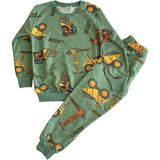 Arya Nisa Kids Erkek Çocuk Traktör Baskılı Mevsimlik Pijama Takımı - 301-Yeşil - 1 - 2 Yaş