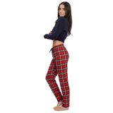 Arya Nisa Kids KAŞMİR EKOSE DESEN CEPLİ ALT KADIN PİJAMA Bordo S