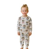 Arya Nisa Kids KIZ ÇOCUK BALERİN KIZ BASKILI%100 PAMUK MEVSİMLİK PİJAMA TAKIMI Beyaz 1-2 Yaş