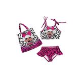 Arya Nisa Kids KIZ ÇOCUK BEBEK BASKILI ÇANTALI BİKİNİ TAKIMI Mor 9-10 Yaş