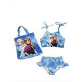 Arya Nisa Kids Kız Çocuk Çantalı Frozen Karakterli Mavi Bikini Takım - 1 - 2 Yaş - 04G-Mavi