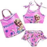 Arya Nisa Kids Kız Çocuk Çantalı Frozen Karakterli Mavi Bikini Takım - 3 - 4 Yaş - 42P-Pembe