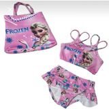 Arya Nisa Kids Kız Çocuk Çantalı Frozen Karakterli Pembe Bikini Takım - 9 - 10 Yaş - 42P-Pembe