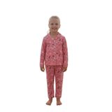 Arya Nisa Kids Kız Çocuk Düğmeli Pamuklu Yeni Sezon Mevsimlik Fiyonk Desenli Pijama Takımı Pembe 7-8 Yaş
