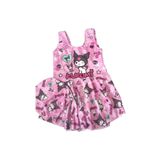 Arya Nisa Kids KIZ ÇOCUK KUROMİ BASKILI ELBİSE MAYO BONE TAKIM