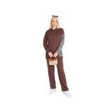 Arya Nisa Kids Leopar Detaylı Tunik Pantolon Mevsimlik Alt Üst Takım Kahverengi L