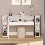 Arya Novella Bölmeli Organizer Çekmeceli 2 Ayrı Raflı Makyaj Masası -Beyaz
