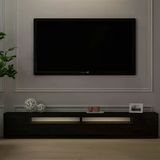 Arya T008 Led Işıklı Modern Tv Sehpası Seti - 4 Kapaklı, 240 Cm Ahşap Siyah