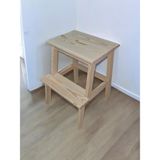 Arya Wood Craft Doğal Ahşap 2 Katlı Basamak Tabure