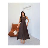 Aryesa butik PREMIUM KALITE İCİ ASTARLI SIFIR KOL KEMERLI ELBISE