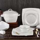 Aryıldız 45005 Bone Square 60 Parça Porselen Yemek Takımı