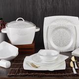 Aryıldız 60 Parça Bone Square Yemek Takımı