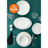 Aryıldız 60 Parça Tiffany Yemek Takımı Platin AR262405