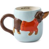 Aryıldız Aryıldz Cozy Köpek Figürlü Kupa 500ML 278413 - Turkuaz - Kırmızı