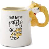 Aryıldız Aryıldz Tails Kedi Figürlü Kupa 545ML 278390 - Beyaz - Sarı