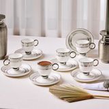 Aryıldız Aurelia Silver 12 Parça 6 Kişilik Kahve Fincan Takımı 90 ml - 001 - Beyaz - 1 Adet