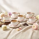 Aryıldız Ayda Double 12 Parça 6 Kişilik Kahve Fincan Takımı 100 ml - Renkli