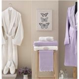 Aryıldız Bamboo Aile Seti Bornoz Hilary Mürdüm-Krem - Standart